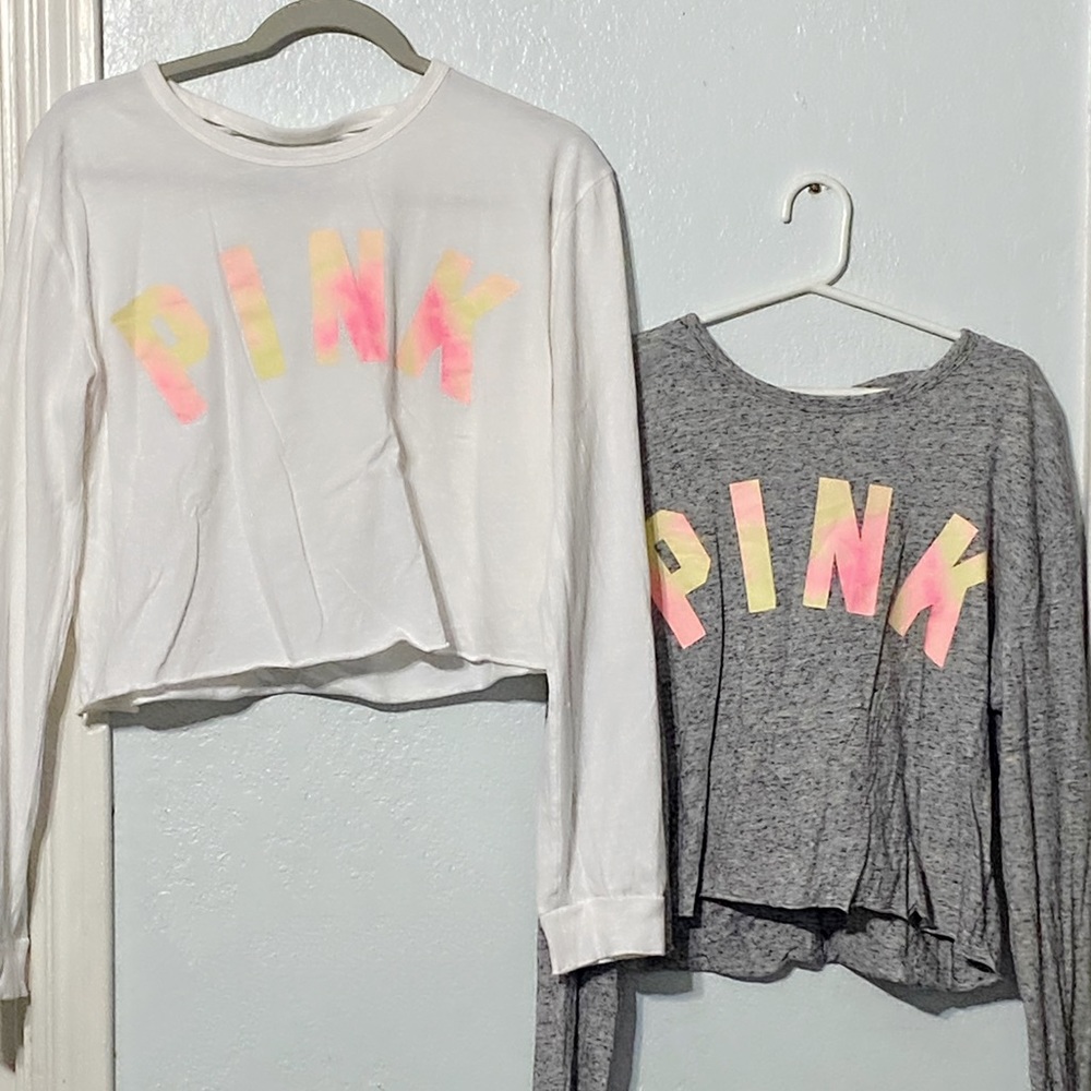 Pink Crop Tops Lace Back Size M